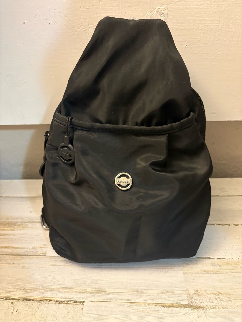 Jacques Black Nylon Sling Backpack – Compact Everyday Carry